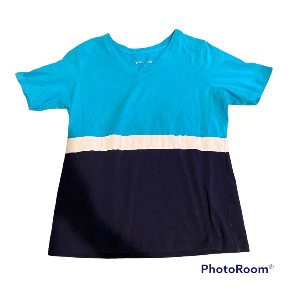 Sport Savvy color block v-neck tee